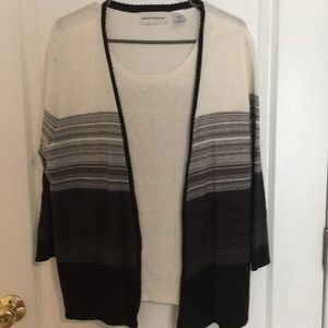 Alfred Dunner sweater with attached cardigan